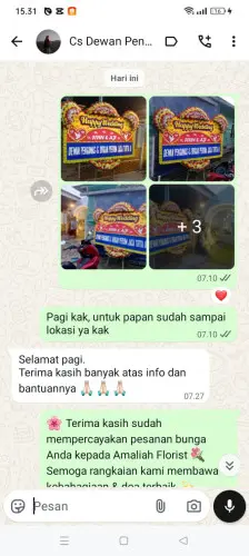 Testimonial Papan Bunga Pernikahan probolinggo